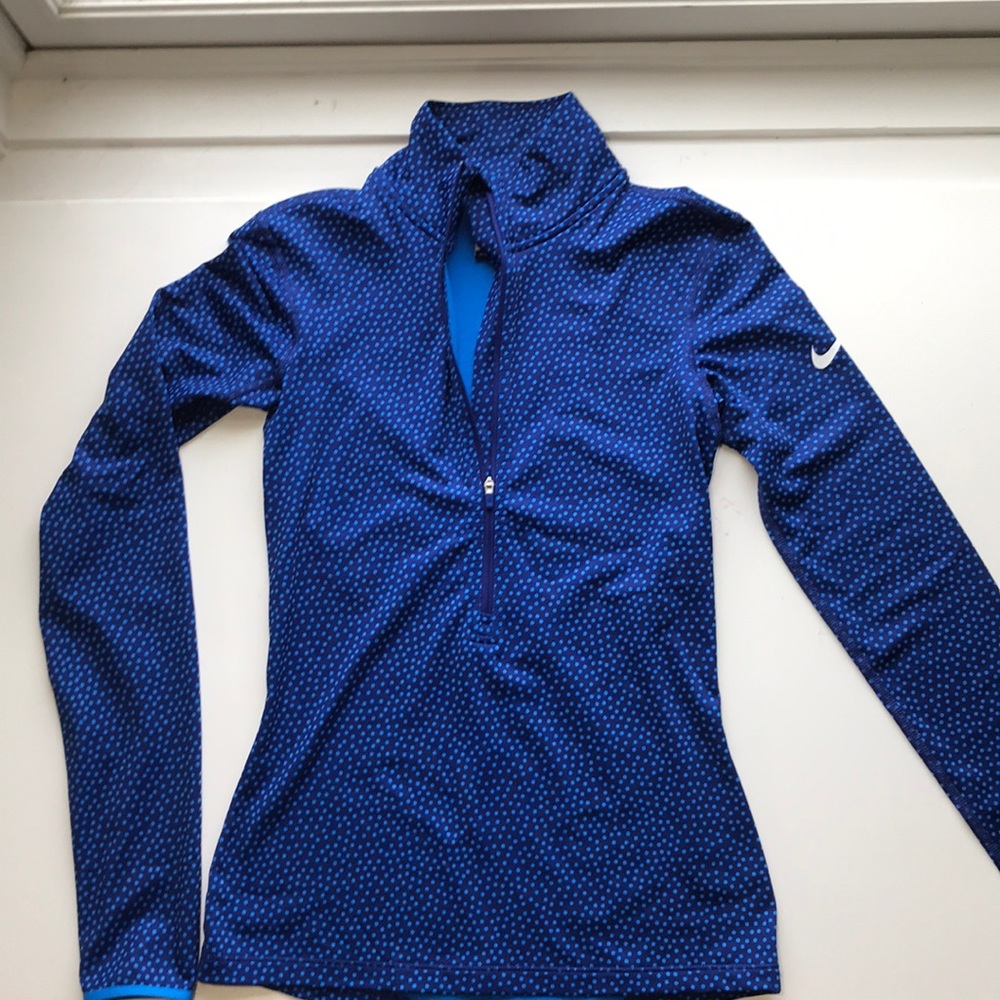 Nike Pro Dri-Fit Blue Half Zip Athletic Long Sleeve Shirt